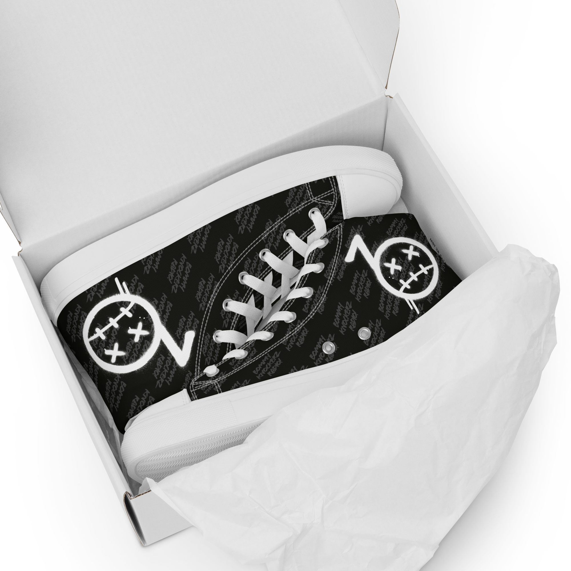 BommyKnockerz - Men’s - High Top Sneakers - (BLACK)