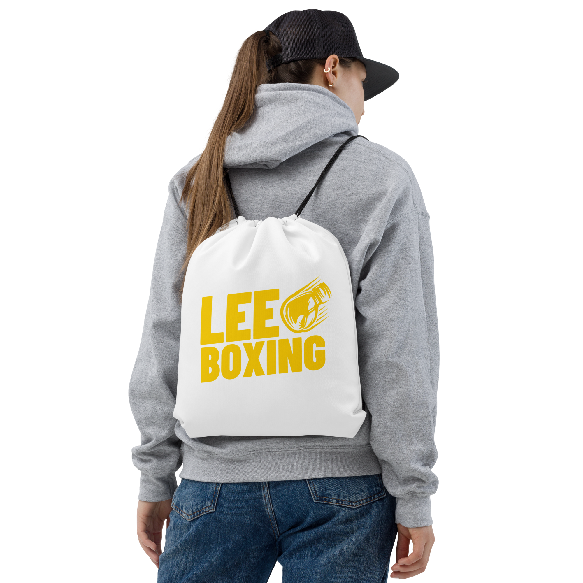 Lee Boxing - White Drawstring Bag