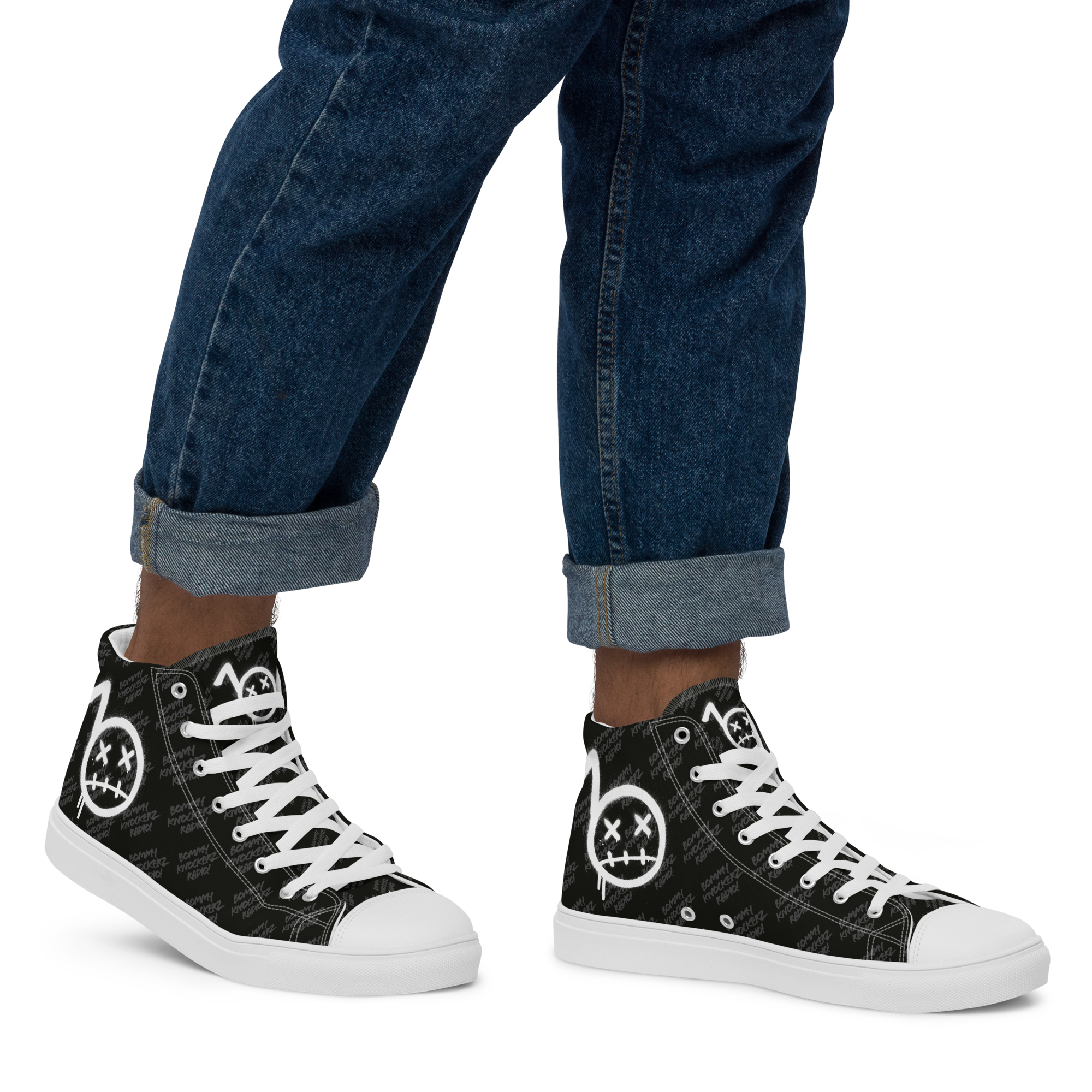 BommyKnockerz - Men’s - High Top Sneakers - (BLACK)