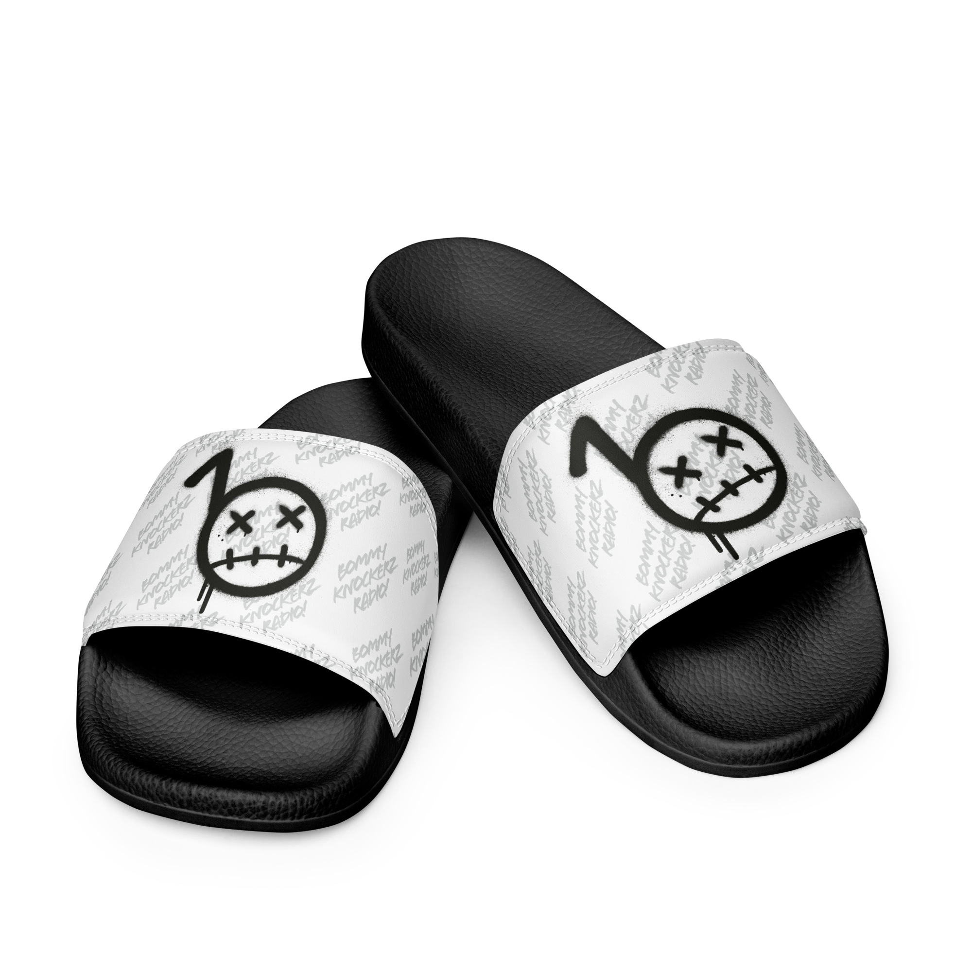 BommyKnockerz - Women’s Slides - Bommy Print - (WHITE)
